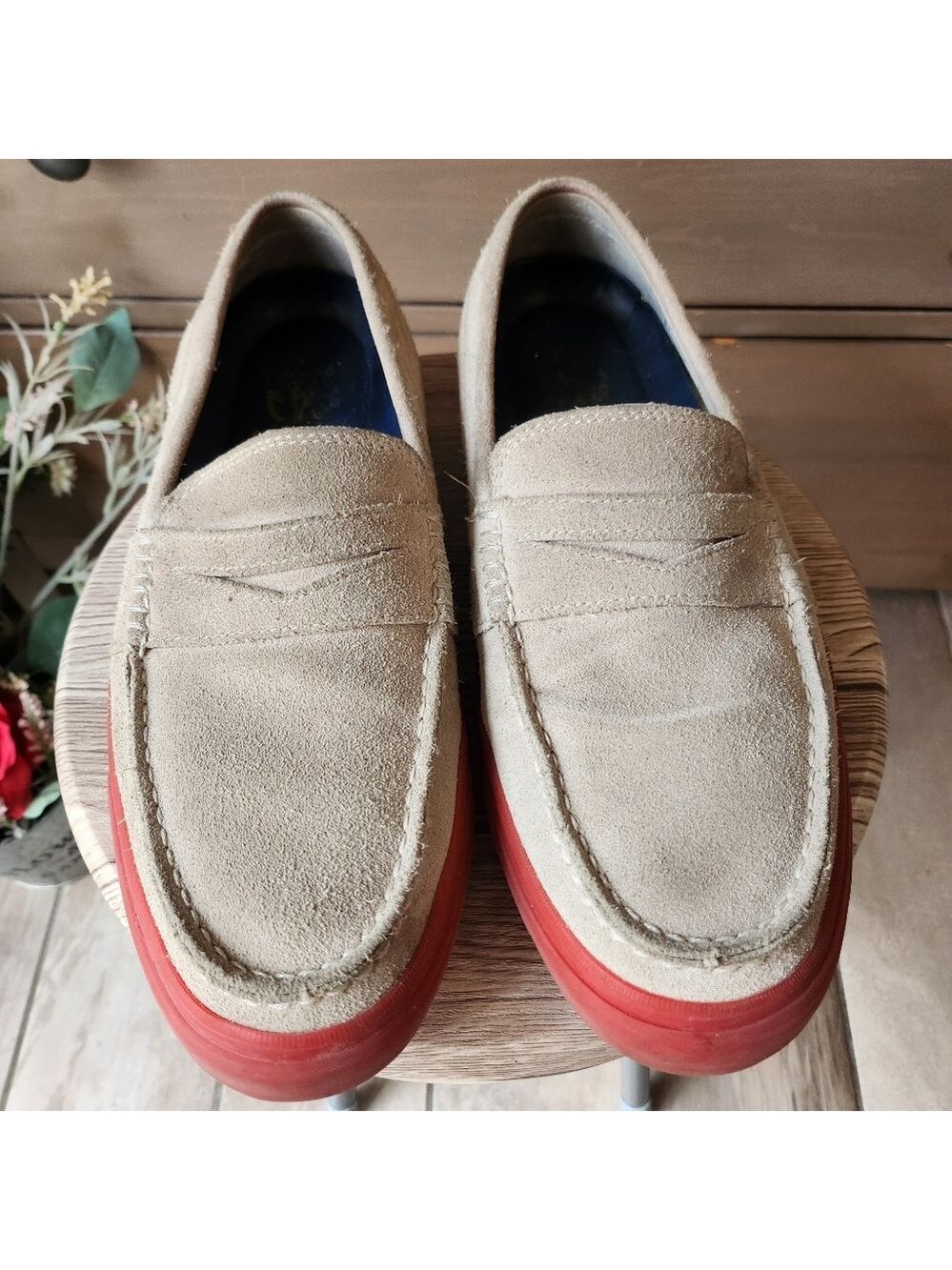 Cole Haan Pinch Weekender Penny Loafers Men's Suede Loafers with Red Soles - Picture 3 of 9